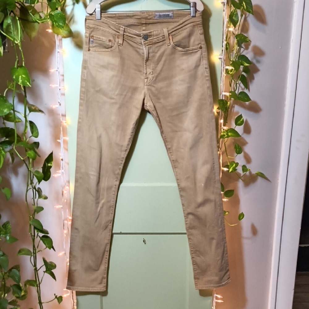 Men's AG Adriano Goldschmied Tellis Tan Beige Slim Jeans 32R - Picture 13 of 13